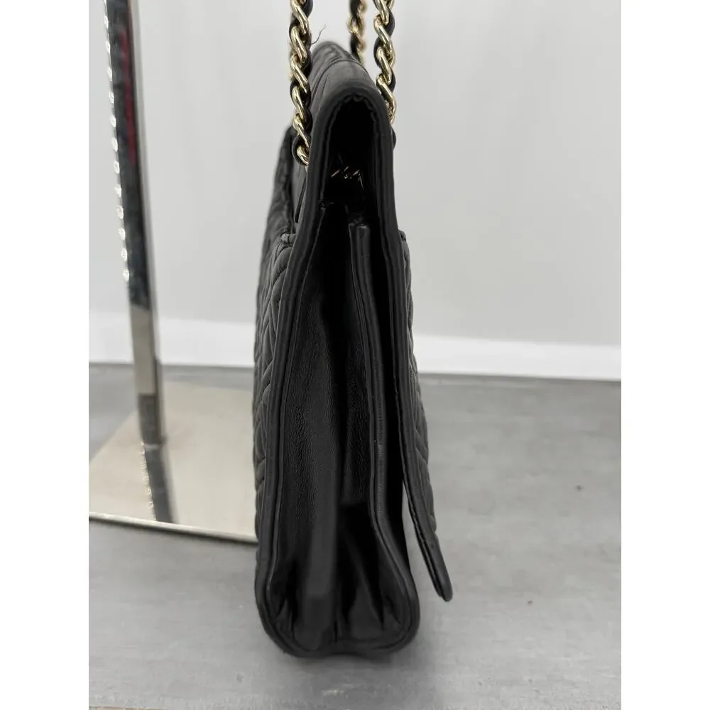 Tory Burch Fleming Small Convertible Shoulder Bag Black Quilted Leather Chain